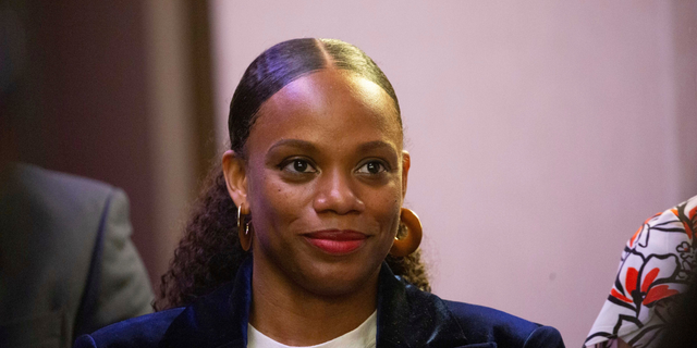 State Rep. Summer Lee, who is seeking the Democratic Party nomination for Pennsylvania's 12th District U.S. Congressional district, waits offstage before being endorsed by Sen. Bernie Sanders, I-Vt., during a campaign stop in Pittsburgh, Thursday, May 12, 2022. Pennsylvania's primary election is Tuesday, May 17, 2022. 