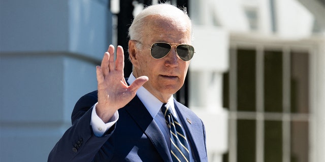 President Biden walks to Marine One prior to departing from the White House on May 11, 2022.