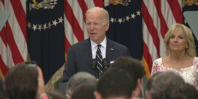 President Biden talked about students learning Spanish during a Cinco de Mayo event at the White House, Thursday, May 5, 2022.
