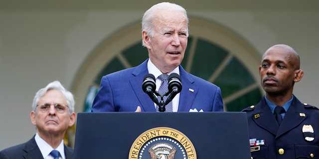 President Joe Biden speaks in the Rose Garden of the White House in Washington, Friday, May 13, 2022.