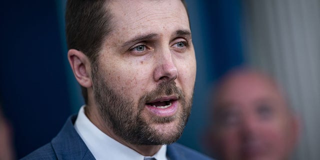 Brian Deese, director of the National Economic Council, speaks during a news conference at the White House on May 16, 2022. 