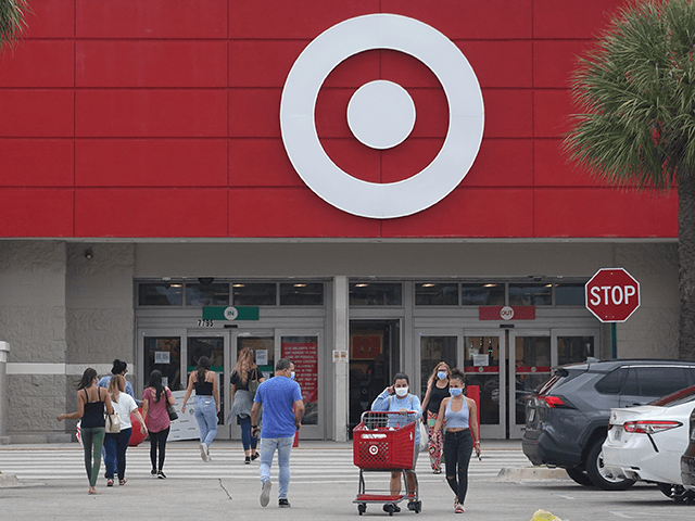 A Target store is seen on August 19, 2020 in Miami, Florida. The company announced record-setting sales growth online and at established stores over the past three months causing Target shares to go up by more than 12%. (Photo by Joe Raedle/Getty Images)