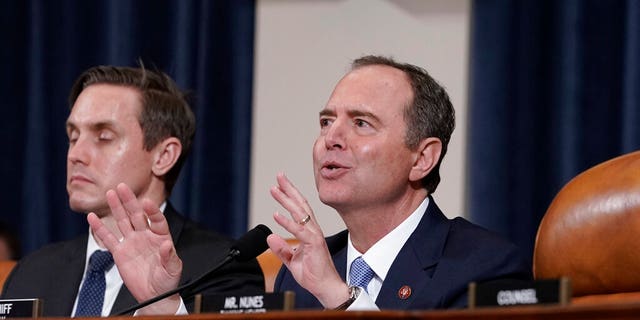 House Intelligence Committee Chairman Adam Schiff, D-Calif., on Capitol Hill in Washington, Thursday, Nov. 21, 2019. Schiff's Intelligence Committee Tuesday will hold a hearing on UFOs. (AP Photo/J. Scott Applewhite)