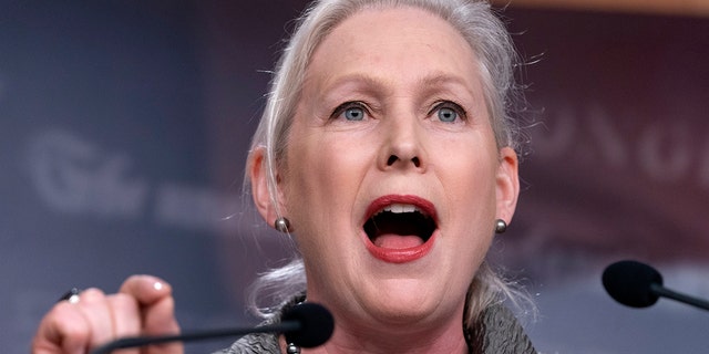 Sen. Kirsten Gillibrand, D-N.Y., speaks during a news conference about next week's vote to codify Roe v. Wade, Thursday, May 5, 2022, on Capitol Hill in Washington. Gillibrand is one of the leaders in Congress on UFO issues. (AP Photo/Jacquelyn Martin)