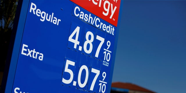 Gas prices in San Diego, California, Nov. 9, 2021. 