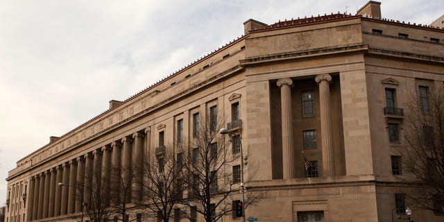 The Justice Department building is seen in Washington.