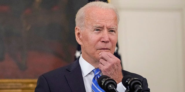 U.S. President Joe Biden speaks about the nation's economic recovery amid the COVID-19 pandemic in the State Dining Room of the White House on July 19, 2021 in Washington, DC.