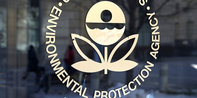 The U.S. Environmental Protection Agency's (EPA) logo is displayed on a door at its headquarters on March 16, 2017 in Washington, DC.