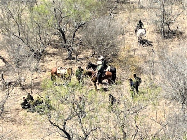 Brackettville Station Horse-Mounted agents apprehended 42 migrants on a ranch 30 miles from Texas border with Mexico. (U.S. Border Patrol/Del Rio Sector)