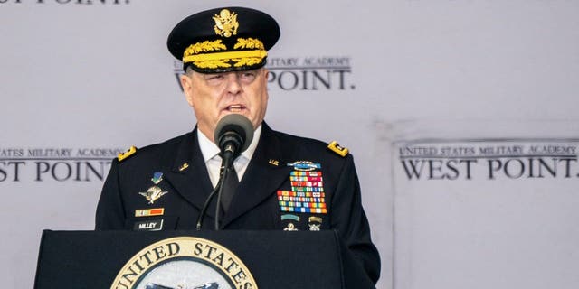 U.S. Army General Mark A. Milley, chairman of the Joint Chiefs of Staff speaks during the U.S. Military Academy's Class of 2022 graduation ceremony at West Point, New York, May 21, 2022.