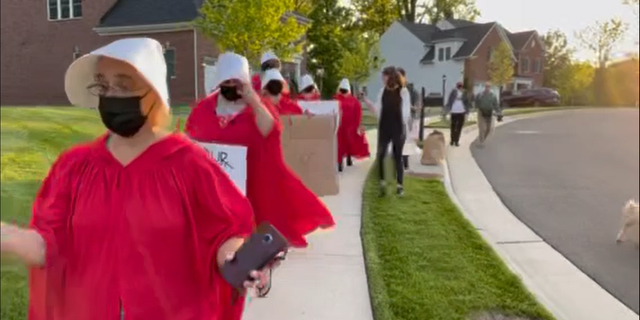 Pro-abortion protesters outside home of Justice Amy Coney Barrett