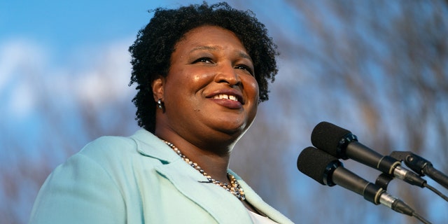 Stacey Abrams, Democratic gubernatorial candidate for Georgia, during a "One Georgia Tour" campaign event in Atlanta March 14, 2022.