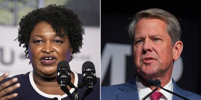 Stacey Abrams, left, and Georgia Gov. Brian Kemp