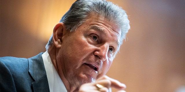 Sen. Joe Manchin, D-W.Va., questions HHS Secretary Xavier Becerra during the Senate Appropriations Subcommittee on Labor, Health and Human Services, Education and Related Agencies hearing on the FY2023 Funding Request and Budget Justification for the Department of Health and Human Services, in Dirksen Building on Wednesday, May 4, 2022. 