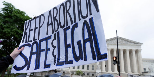 Pro-choice demonstrators rally in front of the US Supreme Court in Washington on May 7, 2022.