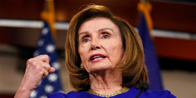 House Speaker Nancy Pelosi of Calif., speaks during her weekly news conference on Capitol Hill in Washington, March 31, 2022.