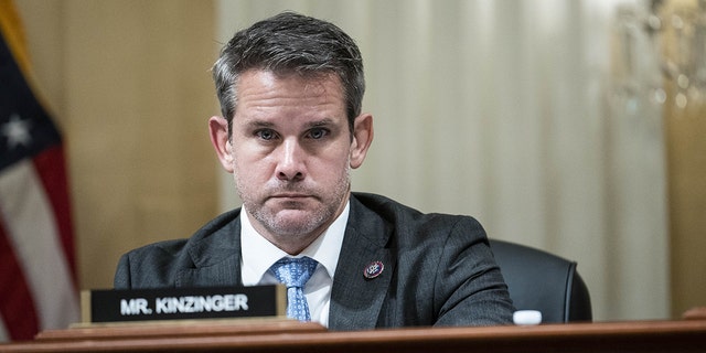 Representative Adam Kinzinger, a Republican from Illinois, listens during a hearing at the U.S. Capitol in Washington, D.C., U.S., on Tuesday, Oct. 19, 2021. 