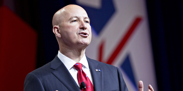 Pete Ricketts, governor of Nebraska, speaks during the SelectUSA Investment Summit in National Harbor, Maryland, U.S., on Thursday, June 21, 2018.