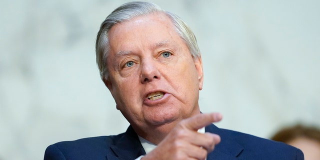 Sen. Lindsey Graham, R-S.C., questions Supreme Court nominee Ketanji Brown Jackson during a Senate Judiciary Committee confirmation hearing on Capitol Hill in Washington, Tuesday, March 22, 2022. 