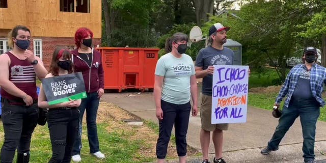 Protesters picket near Justice Samuel Alito's home