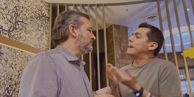 Benjamin Hernandez, an activist with Indivisible Houston, confronted Sen. Ted Cruz, R-Texas, at a restaurant after Cruz spoke at the NRA Convention. 