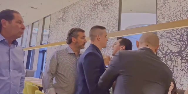 Benjamin Hernandez, an activist with Indivisible Houston, confronted Sen. Ted Cruz, R-Texas, at a restaurant after Cruz spoke at the NRA Convention. 