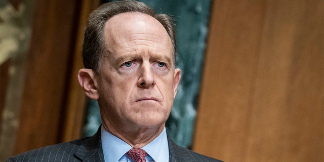 Sen. Pat Toomey, R-Pa., questions Treasury Secretary Steven Mnuchin during a Congressional Oversight Commission hearing on Capitol Hill in Washington, Thursday Dec. 10, 2020.