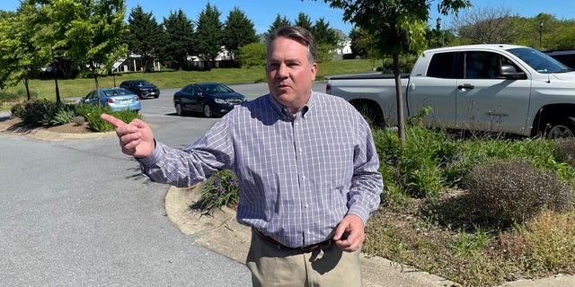 Rep. Alex Mooney of West Virginia arrives at a polling station in Charles Town, West Virginia to vote in the GOP congressional primary, on May 10, 2022 (photo by Fox News' Jake Karalexis)