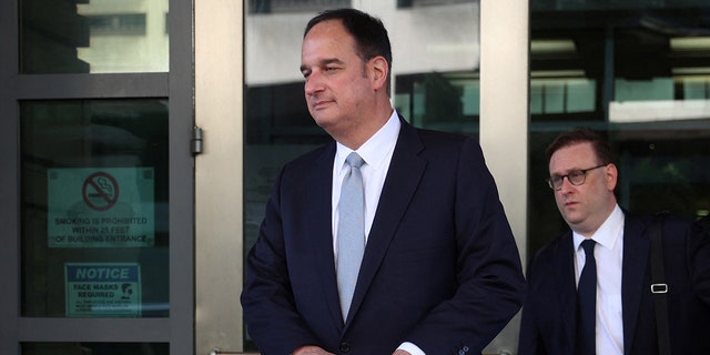 Attorney Michael Sussmann departs the U.S. Federal Courthouse after opening arguments in his trial in Washington, D.C. 