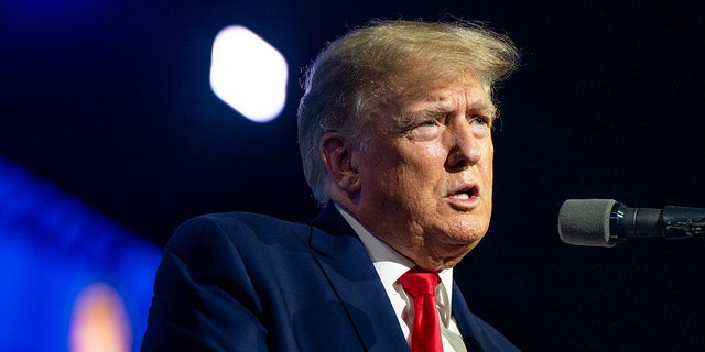 Former President Donald Trump speaks at the George R. Brown Convention Center during the NRA annual convention on May 27, 2022 in Houston, Texas.