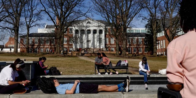 Students relax at The University of Maryland in College Park, MD on February 5, 2018. 