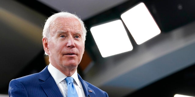 President Biden responds to questions from the media after meeting with baby formula manufacturers virtually from the South Court Auditorium at the White House complex in Washington, Wednesday, June 1, 2022.