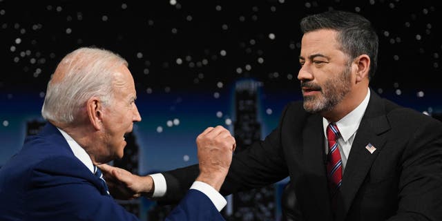 Biden's first major interview in over 100 days was with comedian Jimmy Kimmel on Wednesday night. (Photo by JIM WATSON/AFP via Getty Images)