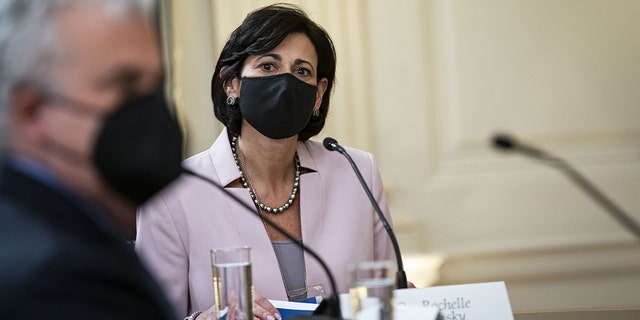 Rochelle Walensky, director of the U.S. Centers for Disease Control and Prevention (CDC), during a meeting with U.S. President Joe Biden and members of the White House Covid-19 Response Team on the Omicron variant in the State Dining Room of the White House in Washington, D.C., U.S., on Thursday, Dec. 9, 2021. 