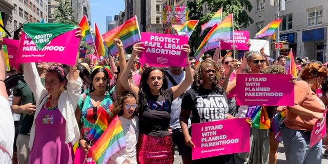 Planned Parenthood led the march Sunday in the annual New York City Pride Parade 