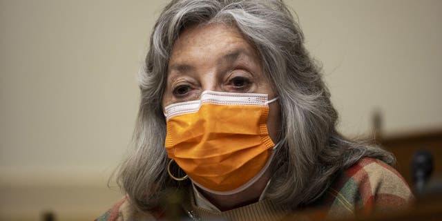 Representative Dina Titus, a Democrat from Nevada, wears a protective mask while speaking during a hearing in Washington, D.C., U.S.