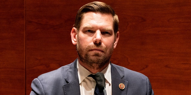 Rep. Eric Swalwell, D-Calif., listens during a hearing of the U.S. House Judiciary Committee about political influence on law enforcement activity, including one who worked on Special Counsel Robert Mueller's Russia probe, in Washington, June 24, 2020.  Anna Moneymaker/Pool via REUTERS