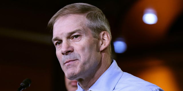 Rep. Jim Jordan, R-Ohio, speaks at a news conference on July 21, 2021 in Washington, DC. Jordan accused Democrats this week of taking advantage of tragedies to push their agenda on gun control. (Photo by Anna Moneymaker/Getty Images)