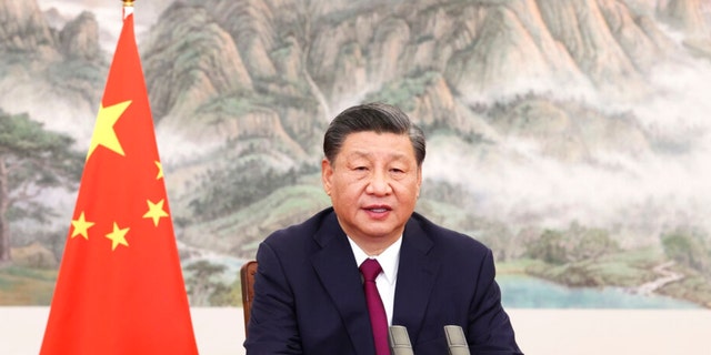 In this photo released by China's Xinhua News Agency, Chinese President Xi Jinping delivers a speech via video link to the opening ceremony of the Bo'ao Forum For Asia in Bo'ao in southern China's Hainan Province April 21, 2022.