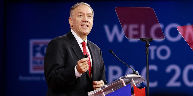 Michael Pompeo, former U.S. Secretary of State, speaks during the Conservative Political Action Conference (CPAC) in Orlando, Florida, on Friday, Feb. 25, 2022. (Tristan Wheelock/Bloomberg via Getty Images)