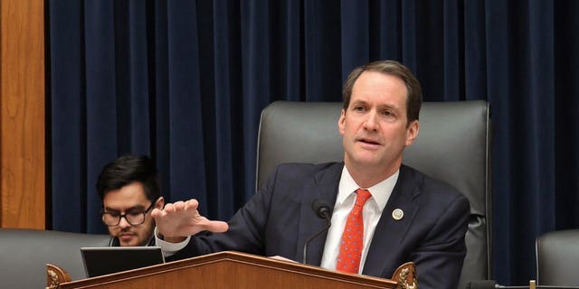 Rep. Jim Himes, R-Conn., the chairman of the Select Committee on Economic Disparity &amp; Fairness in Growth, speaks at a hearing. The select committee is touring impoverished "colonias" near the southern border Friday. 