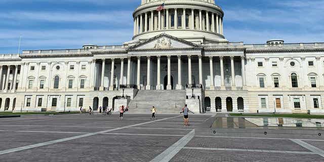 A man was arrested on the West side of the U.S. Capitol early Friday morning, according to Capitol Police.  (Kelly Laco/Fox News)