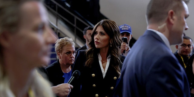 South Dakota Gov. Kristi Noem attends the Conservative Political Action Conference (CPAC) on Feb. 25, 2022, in Orlando, Florida.