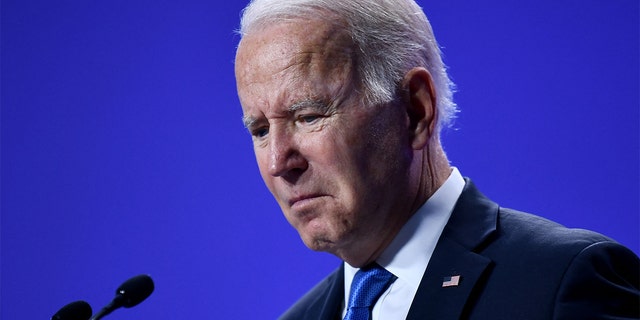 President Biden addresses a press conference at the COP26 UN Climate Change Conference in Glasgow on Nov. 2, 2021. (Photo by BRENDAN SMIALOWSKI/AFP via Getty Images)