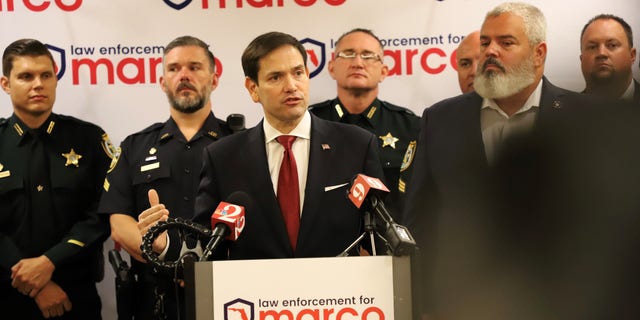 Republican Sen. Marco Rubio of Florida is endorsed by the Florida State Fraternal Order of Police, on June 17, 2022 in Orlando, Florida 