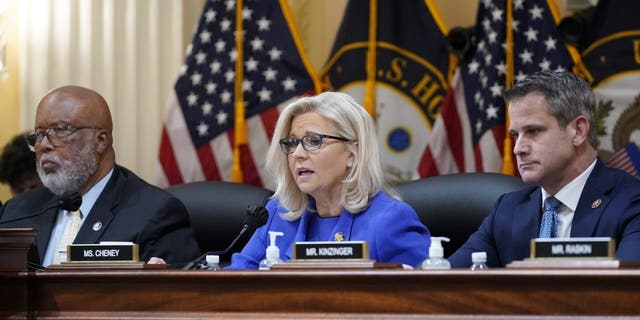 Vice Chair Liz Cheney, R-Wyo., gives her opening remarks at the Jan. 6 Committee