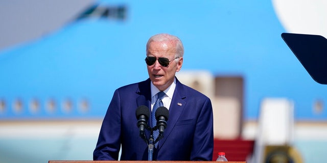 President Biden speaks during an arrival ceremony at Ben Gurion Airport in Tel Aviv on Wednesday, July 13, 2022. 