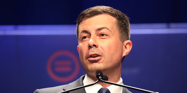 Transportation Secretary Pete Buttigieg delivers remarks at the Plenary II: State of Black America: Combating the Threat to Civil Rights &amp; Democracy during National Urban League Conference on July 22, 2022, in Washington, DC. 