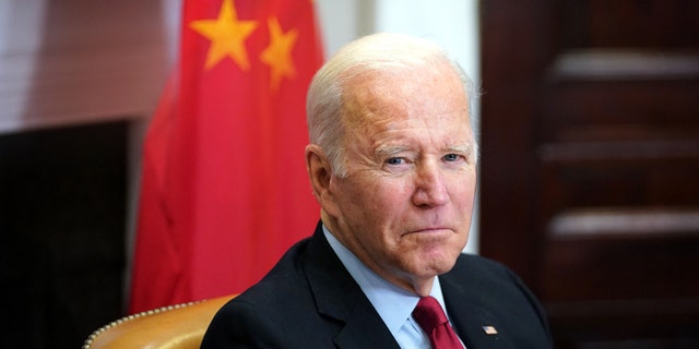 President Biden meets with China's President Xi Jinping during a virtual summit from the Roosevelt Room of the White House in Washington, D.C., Nov. 15, 2021.