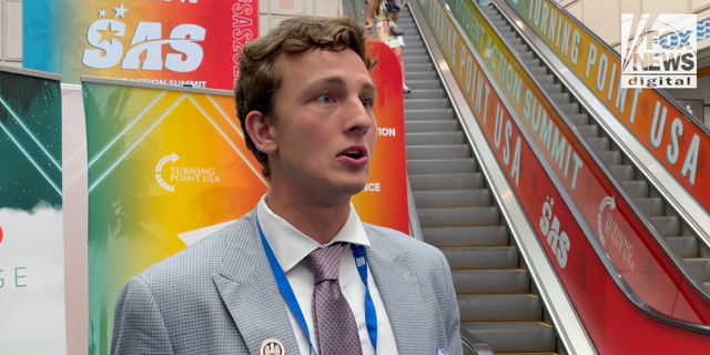 Nathan Koenig of Louisiana speaks with Fox News Digital at the Turning Point USA Student Action Summit in Tampa, Fla.